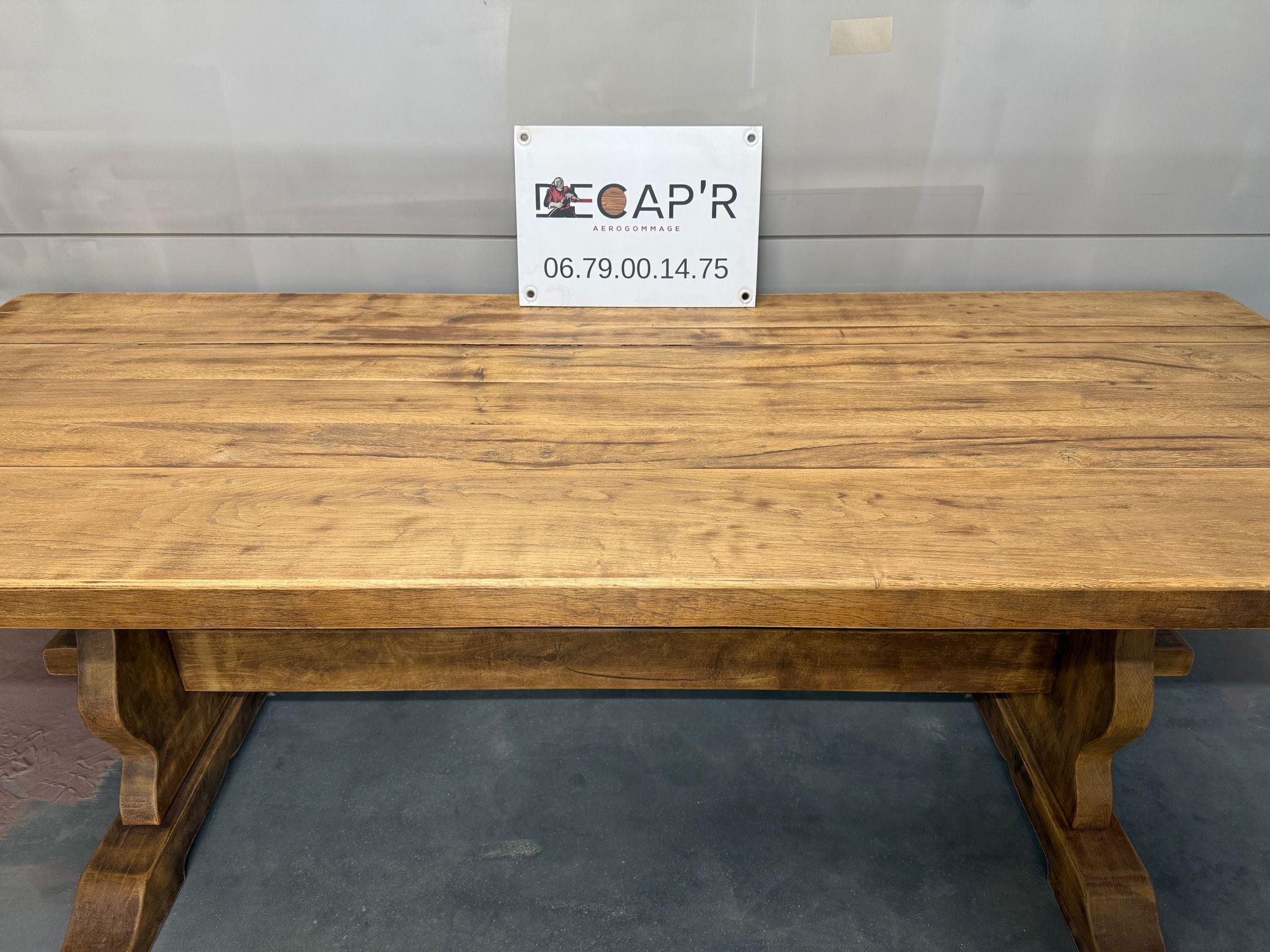 Aérogommage table en chêne à Gujan Mestras 4
